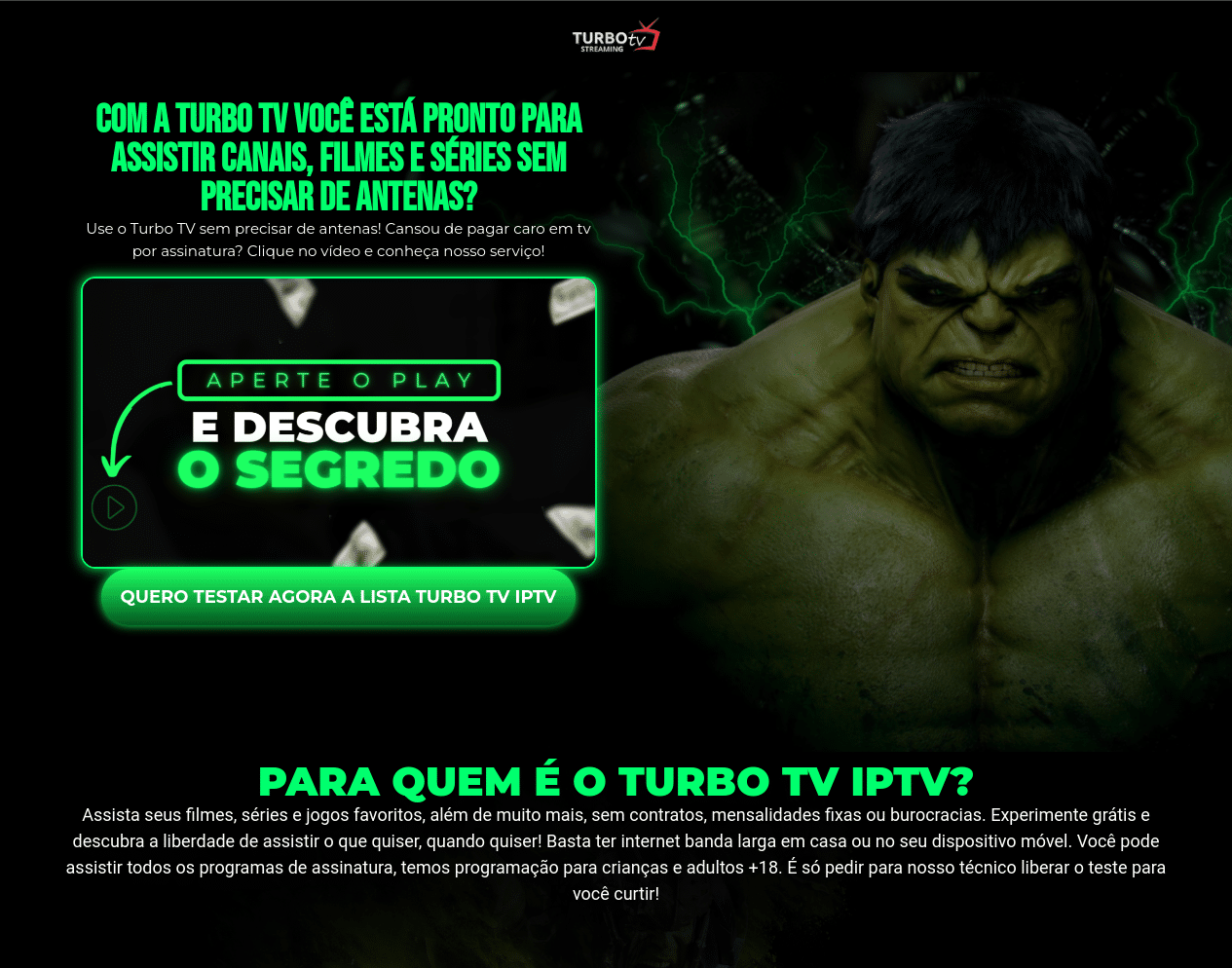 Landing page imersiva com video, seção de planos e FAQ